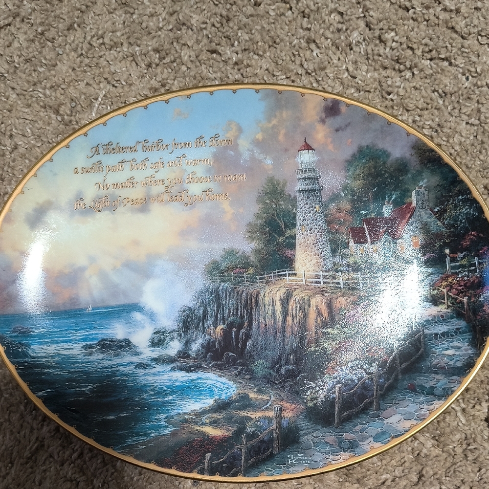 Thomas Kinkade Bradford Exchange Decorative Lighthouse Plate